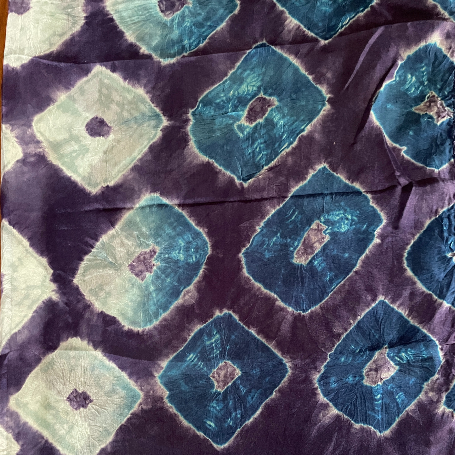 Shibori Silk Scarf - in Cobalt Blue